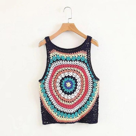 Granny Square vintage boho top - Picture 7 of 8
